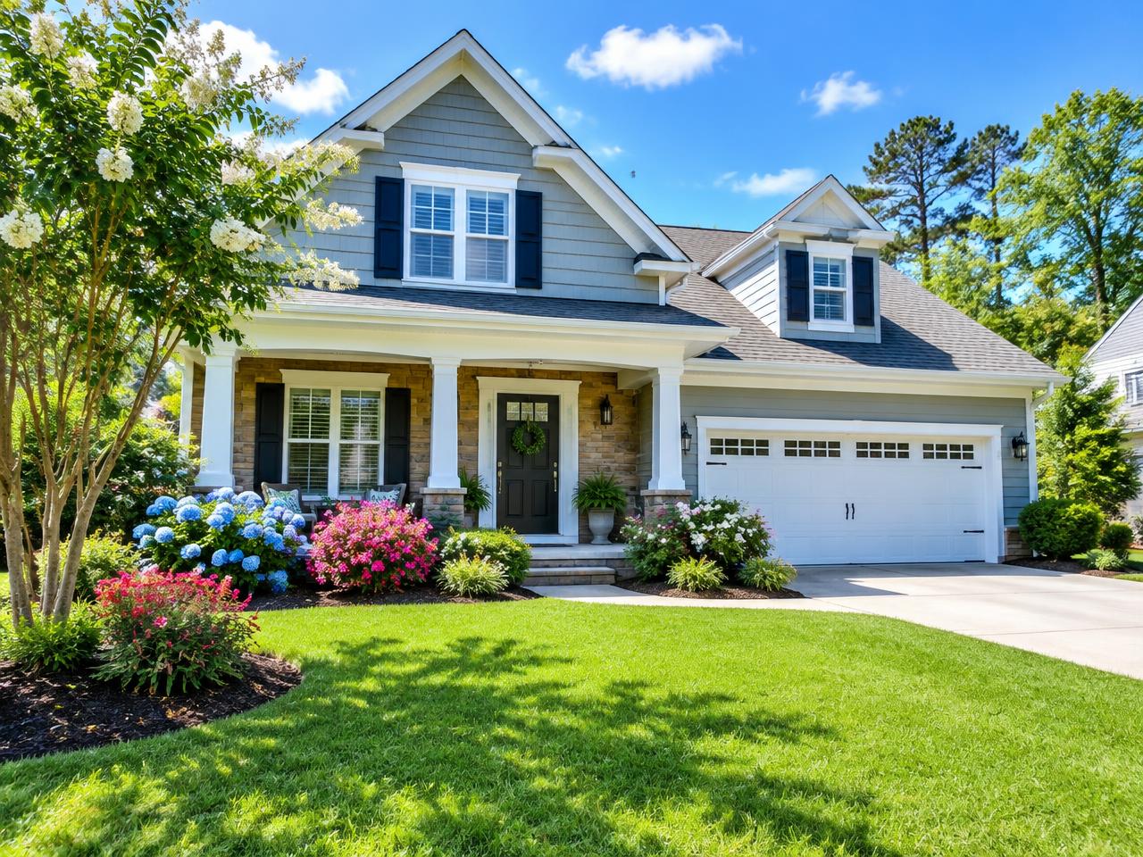 A North Carolina home with a sunny front yard